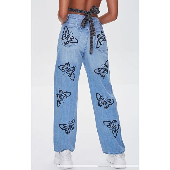 Forever 21 Butterfly Graphic Jeans (Sz 27) - Picture 6 of 11